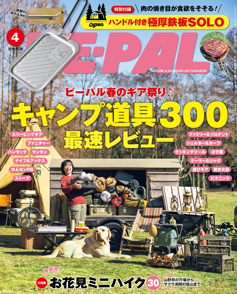 BE-PAL ビーパル 4月号 付録ogawa ハンドル付き 極厚鉄板 SOLO